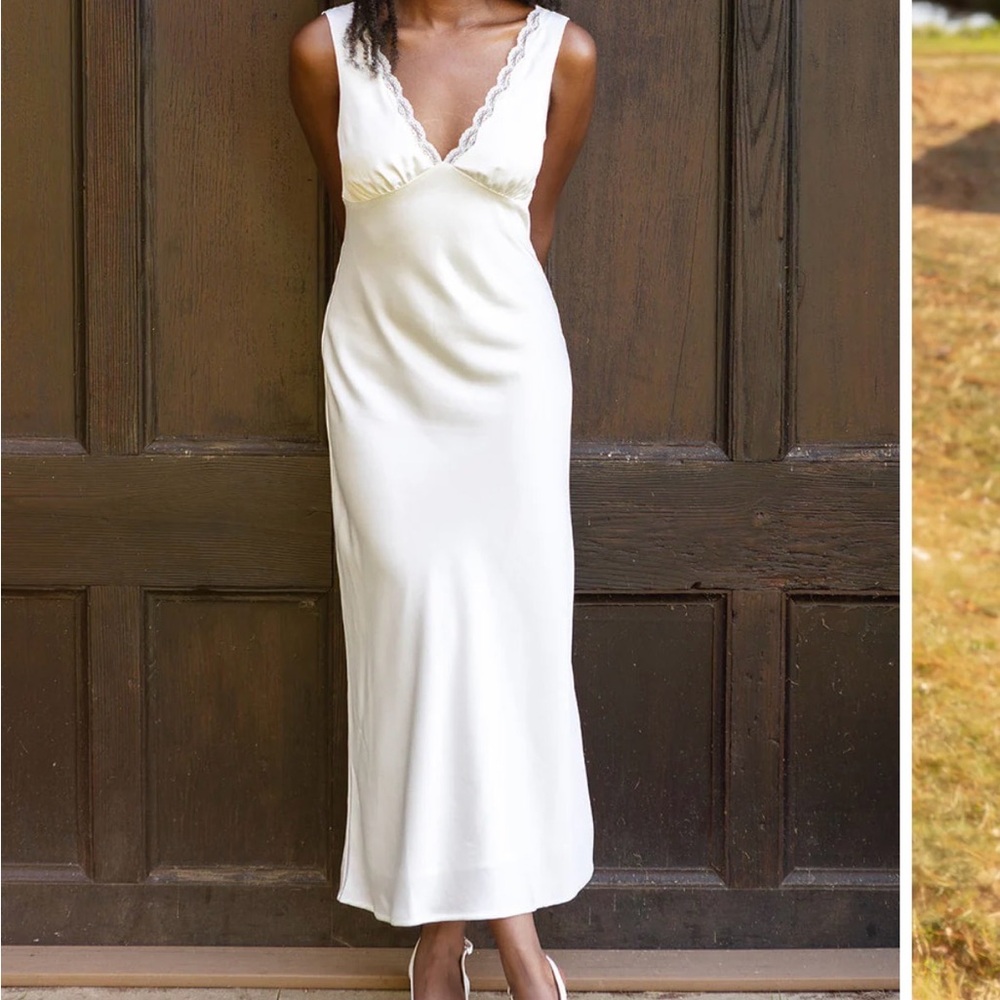 Lee and McCabe Amore Bridal Slip Dress in White
